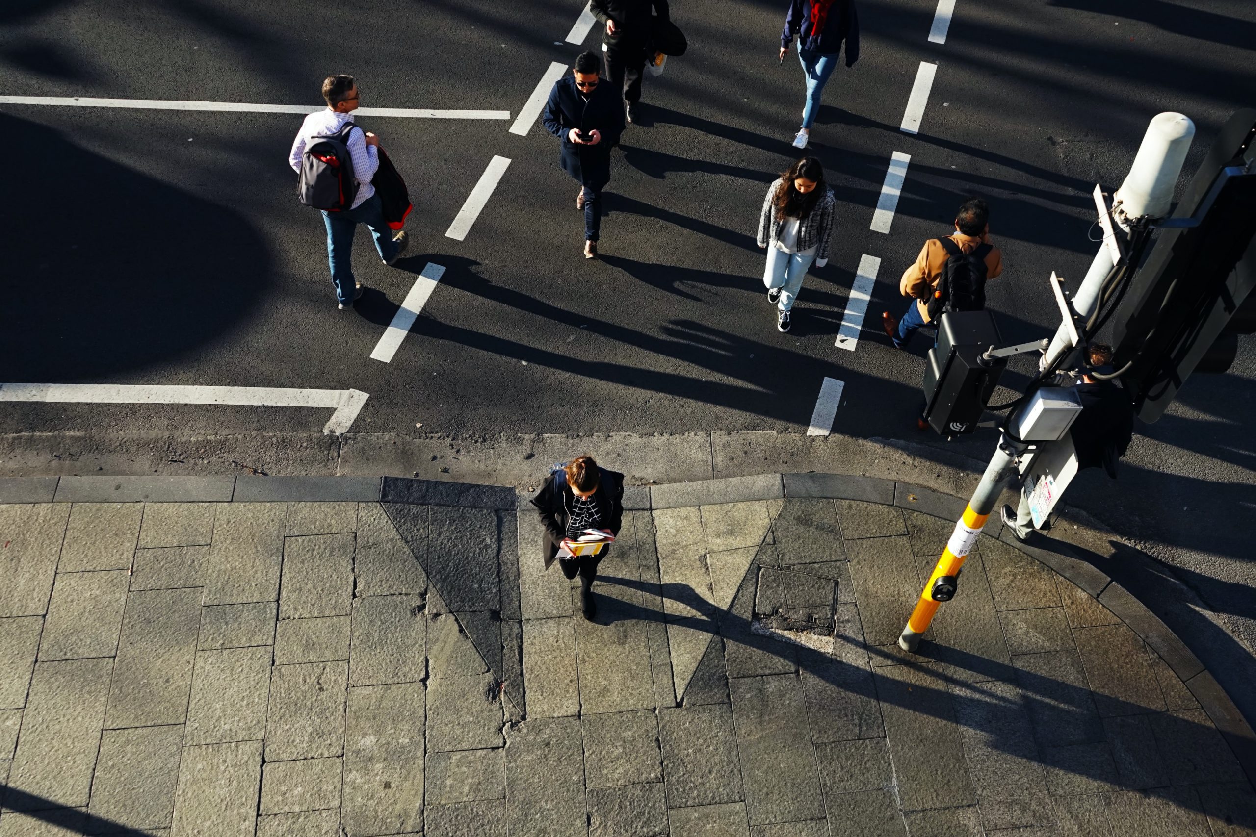 People crossing the road